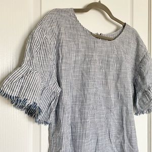 True Craft striped shift dress with fringe detail